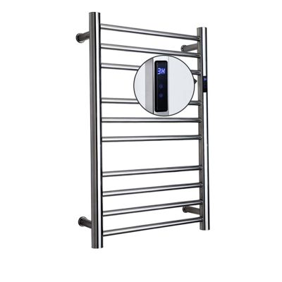 MSUDGH Electric Hot Towel Rail with Towel Warmer Timer, LCD Indicator with Built in Wall Mounted Electric Towel Warmer, Electric Heating Towel Rack