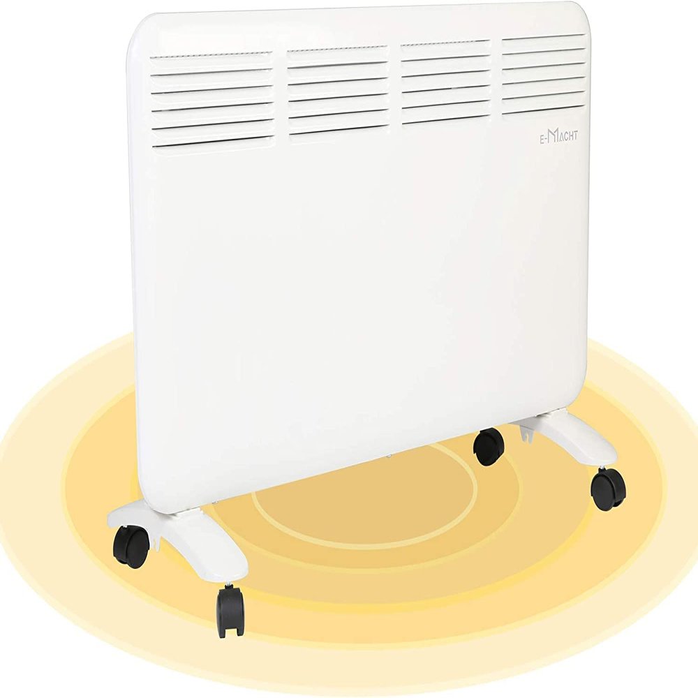 Vilobos Electric Space Heater,1500W Convection Heater with Adjustable Thermostat Freestanding/Wall Mounted, Portable Convection Heater with Wheels, LED Display 24H Timer, Quiet, Overheat Protection
