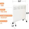 Vilobos Electric Space Heater,1500W Convection Heater with Adjustable Thermostat Freestanding/Wall Mounted, Portable Convection Heater with Wheels, LED Display 24H Timer, Quiet, Overheat Protection view 2