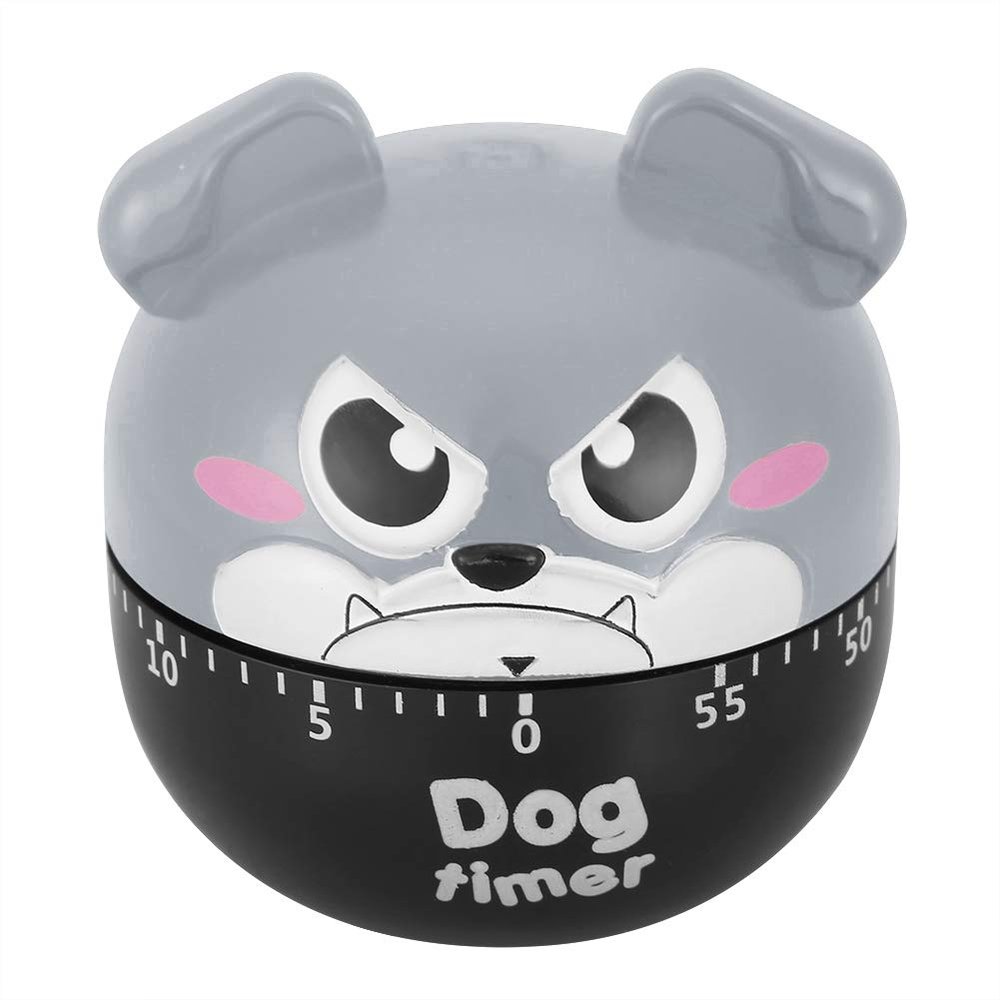 Fdit Mechanical Kitchen Timer, Dog Shape, 60-Minute Manual Wind
