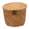 Woven Seagrass Storage Box with Lid Desktop Organizer Basket for Office Bathroom & Home Decor 7.1 X 7.1 X 4.7 Inches Ideal for Cosmetics Snacks Storage view 1