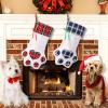 DegGod Personalized Christmas Pet Stocking with Names, 6 Pack 18 inches Dog Cat Paw Large Stocking Holders Gift Bag for Xmas Tree Hanging Decoration Home Fireplace Ornaments view 4