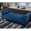 P PURLOVE Foot of Bed Storage Bench 63" Velvet Rectangular Storage Ottoman Sofa Stool Bench Buttons Tufted Window Benches with Nailhead Trimmed and Pillow for Bedroom,Living Room view 1
