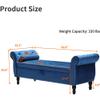P PURLOVE Foot of Bed Storage Bench 63" Velvet Rectangular Storage Ottoman Sofa Stool Bench Buttons Tufted Window Benches with Nailhead Trimmed and Pillow for Bedroom,Living Room view 2