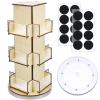 Amyhill Rotating Display Stand, 3 Tier Wooden Sticker 4 Sided Card Display Stand Rack for Vendors Coasters Jewelry Retail Trade Show Showcase(Wood) view 1
