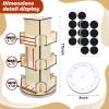 Amyhill Rotating Display Stand, 3 Tier Wooden Sticker 4 Sided Card Display Stand Rack for Vendors Coasters Jewelry Retail Trade Show Showcase(Wood) view 2