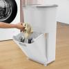 AKaSping Laundry Basket with Wheels 2 Tier Plastic Rolling Laundry Basket Organizer 3 Section White Mesh Clothes Storage Basket for Bathroom Living Room Bedroom Nursery Kitchen view 1