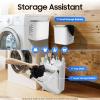 AKaSping Laundry Basket with Wheels 2 Tier Plastic Rolling Laundry Basket Organizer 3 Section White Mesh Clothes Storage Basket for Bathroom Living Room Bedroom Nursery Kitchen view 4