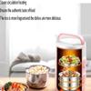 Feiyx Electric Lunch Box,2L Electric Cooking Lunch Box With Vacuum Preservation Function,With 304 Stainless Steel Tableware Food Steamer for Office and Home Kitchen Cooking rice hot rice artifact pot view 3