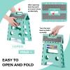 ACKO Folding Step Stool 13 Inch Stool Heavy Duty Plastic Foldable Step Stools for Kids, Stepping Stool with Handle, Suitable for Kitchen Hold Up to 300 LB (Teal 1PC) view 2