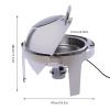 Roll Top Chafing Dish Buffet Set - Round Stainless Steel Buffet Server Kit Food Pan 6.3qt, Professional Chaffing Server Set for Catering Rolling Buffet Servers and Warmers view 3