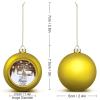 Customized Text Christmas Balls 2022, Personalized Printing Christmas Engagement Wedding Anniversary Keepsake Ornament Gift, Type7, 2.4" Golden 2PCS view 2