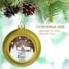Customized Text Christmas Balls 2022, Personalized Printing Christmas Engagement Wedding Anniversary Keepsake Ornament Gift, Type7, 2.4" Golden 2PCS view 3