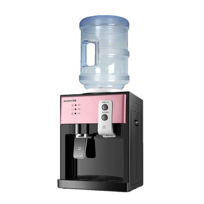 Desktop Electric Hot Cold Water Cooler Dispenser Top Loading Countertop Drinking Machine Auto-Temperature Control Office Home 110V, Rose Gold
