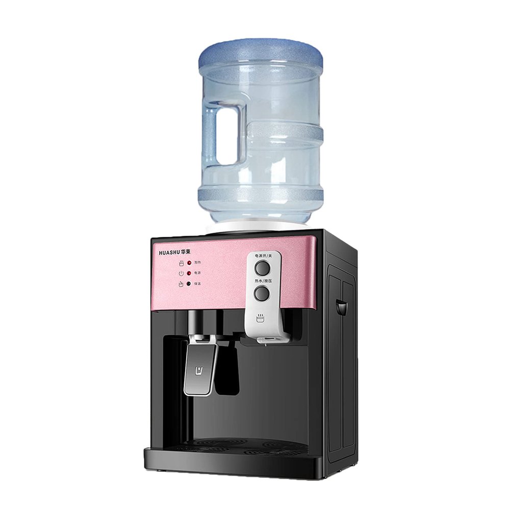 Desktop Electric Hot Cold Water Cooler Dispenser Top Loading Countertop Drinking Machine Auto-Temperature Control Office Home 110V, Rose Gold