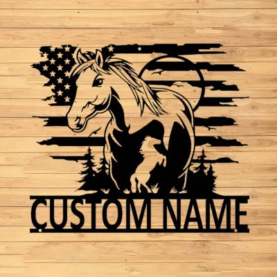 Custom Horse Metal Wall Sign - Personalized Horse Metal Wall Art - Horse Metal Wall Decor - Personalized Horse Name Sign - Bedroom Decor - Indoor Signs
