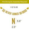 50 Never Looked So Good Banner, Pre-Strung, Gold Paper Glitter Party Decorations for 50th Birthday Party Supplies, Letters Gold,ABCpartyland view 2