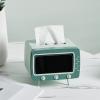 apott Retro TV Tissue Box Facial Dispenser Cover Holder with Phone Stand Innovative Table Centerpiece for Bedroom Home Office Green view 4