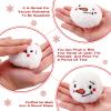 Zubebe 72 Pieces Snowball Fun Set Snowmen Balls Fake Cute Fight Smile Face Snowball with a Bag for Indoor Winter Adults Snowmen Ball Fight Christmas Party Decor, 6 Style(2.8 Inch,Classic) view 2