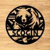 Custom Bear Metal Wall Sign - Personalized Bear Metal Wall Art - Bear Metal Wall Decor - Bear Wood Name Sign - Bear Shelf Decor - Housewarming Gift view 1