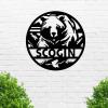 Custom Bear Metal Wall Sign - Personalized Bear Metal Wall Art - Bear Metal Wall Decor - Bear Wood Name Sign - Bear Shelf Decor - Housewarming Gift view 2