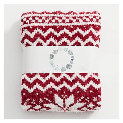 Bannr Blanket Queen Size Christmas Chunky Knit Blankets, Fringes Home Decor Gift Throw Blanket Travel Pillows (Color : Wine, Size : 127x152cm)