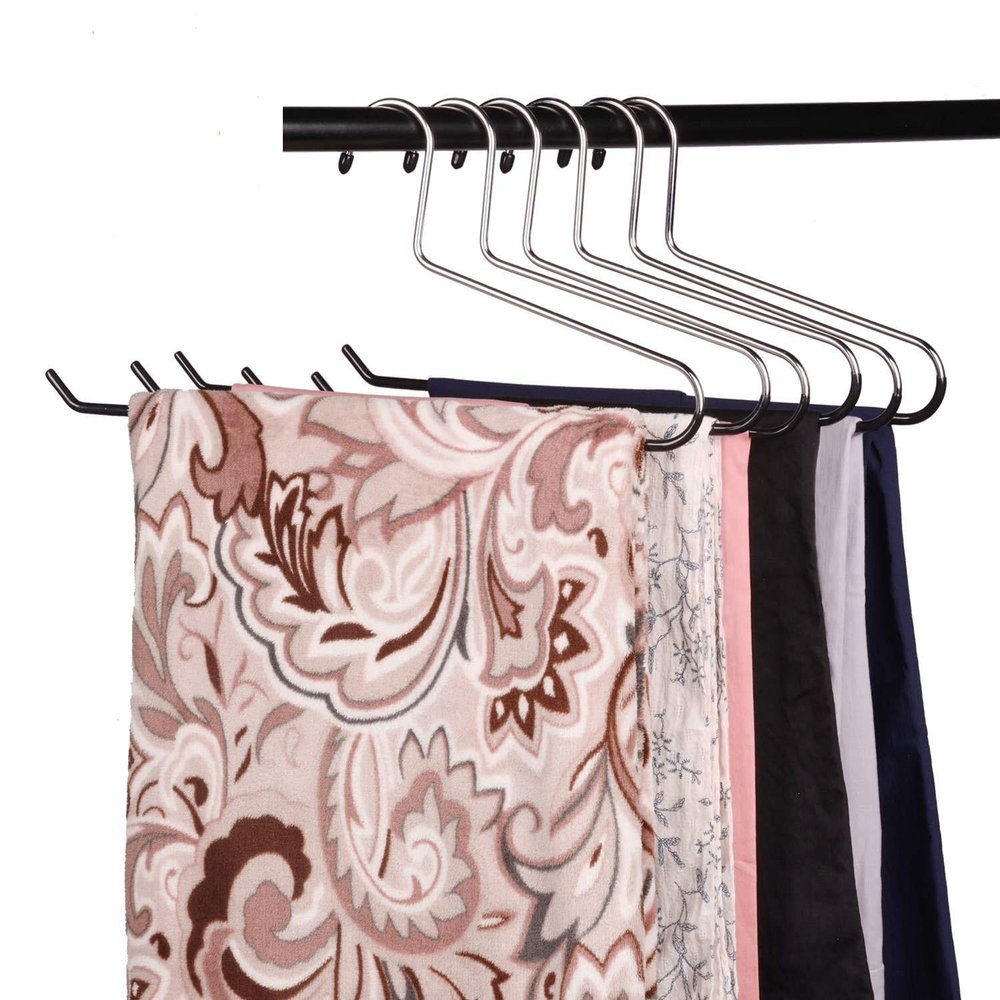 VASLIM 12 Pack Blanket Hangers Heavy Duty Black Vinyl Coated Nonslip - Great for Quilts, Comforters, Table Cloths, Towels, Sleeping Bags,Drapery and bedspreads