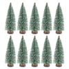 10pcs Christmas Trees Snow Covered Pine Ornaments Home Party Bar Tabletop Decor Christmas Village Display view 1