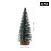 10pcs Christmas Trees Snow Covered Pine Ornaments Home Party Bar Tabletop Decor Christmas Village Display view 2