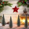 10pcs Christmas Trees Snow Covered Pine Ornaments Home Party Bar Tabletop Decor Christmas Village Display view 4