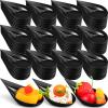 Gandeer 400 Pcs 4 Inch Plastic Appetizer Spoons Tasting Disposable Mini Appetizer Plates Tear Drop Serving Dessert Teardrop Asian Spoon for Party Dessert Dishes Catering(Black) view 1