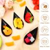 Gandeer 400 Pcs 4 Inch Plastic Appetizer Spoons Tasting Disposable Mini Appetizer Plates Tear Drop Serving Dessert Teardrop Asian Spoon for Party Dessert Dishes Catering(Black) view 2