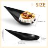 Gandeer 400 Pcs 4 Inch Plastic Appetizer Spoons Tasting Disposable Mini Appetizer Plates Tear Drop Serving Dessert Teardrop Asian Spoon for Party Dessert Dishes Catering(Black) view 3
