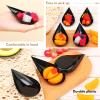 Gandeer 400 Pcs 4 Inch Plastic Appetizer Spoons Tasting Disposable Mini Appetizer Plates Tear Drop Serving Dessert Teardrop Asian Spoon for Party Dessert Dishes Catering(Black) view 4