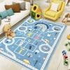 Abeigoi Kids Play Mat 4x6Ft Large Hopscotch Car Rug for Boys Bedroom Playroom Carpet Soft Classroom Educational Learning Area Children Rug, Blue view 1
