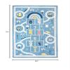 Abeigoi Kids Play Mat 4x6Ft Large Hopscotch Car Rug for Boys Bedroom Playroom Carpet Soft Classroom Educational Learning Area Children Rug, Blue view 2