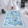 Abeigoi Kids Play Mat 4x6Ft Large Hopscotch Car Rug for Boys Bedroom Playroom Carpet Soft Classroom Educational Learning Area Children Rug, Blue view 3