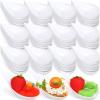 Gandeer 400 Pcs 4 Inch Plastic Appetizer Spoons Tasting Disposable Mini Appetizer Plates Tear Drop Serving Dessert Teardrop Asian Spoon for Party Dessert Dishes Catering(White) view 1