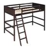 Merax Twin Modern Kids Wood Loft Bed with Gardrail and Ladders Loft Bunk Bed for Juniors, No Box Spring Needed, Espresso view 4