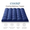 COONP Full Mattress Topper, Extra Thick Pillowtop, Cooling Plush Mattress Pad Cover Bed Topper Protector with 8-21 Inch Deep Pocket (Navy Blue, Full) view 2