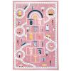 Abeigoi Kids Carpet Hopscotch Play Rug Mat 4x6Ft Large Area Rug Car Rug Hopscotch Mat for Kids Girls Nonslip Children Numbers Educational Throw Rugs for Girls Bedroom Decor, Pink view 4