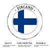 Finland National Flag Retro Metal Art Sign Rustic Chic Style Aluminum Round Tin Sign Wall Art Hanging Decor Rust Free Weatherproof Patriotic Metal Wreath Signs Finland for Cafe Pub Bar Porch 12x12in view 4