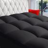 COONP Twin XL Mattress Topper, Extra Thick Pillowtop, Cooling Plush Mattress Pad Cover Bed Topper Protector with 8-21 Inch Deep Pocket (Black, Twin XL) view 1