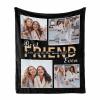 MyPupSocks Custom Friend Blanket with Photo Collage & Love Message, Personalized Photo Throw Blanket 60"x80" for Best Friends Birthday (4 Collage, Made in USA) view 1