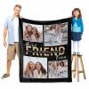 MyPupSocks Custom Friend Blanket with Photo Collage & Love Message, Personalized Photo Throw Blanket 60"x80" for Best Friends Birthday (4 Collage, Made in USA) view 3
