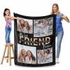 MyPupSocks Custom Friend Blanket with Photo Collage & Love Message, Personalized Photo Throw Blanket 60"x80" for Best Friends Birthday (4 Collage, Made in USA) view 4