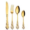 48 Piece Gold Silverware Set for 12 Durable 18/10 Stainless Steel Flatware Sets Vintage Hollow Handle Palace Design Kitchen Restaurant Weeding Cutlery Utensils Include Teaspoon Spoon Knife Fork view 1
