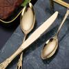 48 Piece Gold Silverware Set for 12 Durable 18/10 Stainless Steel Flatware Sets Vintage Hollow Handle Palace Design Kitchen Restaurant Weeding Cutlery Utensils Include Teaspoon Spoon Knife Fork view 4