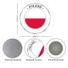Poland Flag Retro Street Hanging Signs Wall Art Decor Aluminum Metal Round Tin Sign Chic Style Rust Free Weatherproof Patriotic Metal Wreath Signs Poland for Farmhouse Living Room Restaurants 15x15in view 2