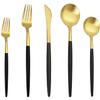 Black Gold Silverware Set Durable 18/10 Stainless Steel Flatware Sets Home Kitchen Wedding Restaurant Cutlery Utensils 70 Piece Delicate Tableware Set for 14 Knifes Forks and Spoons Set view 1